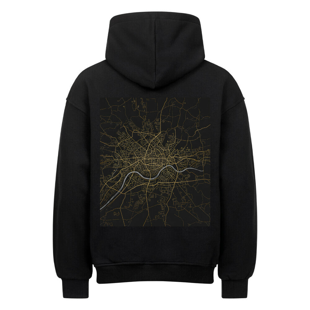 back hoodie map schwarz